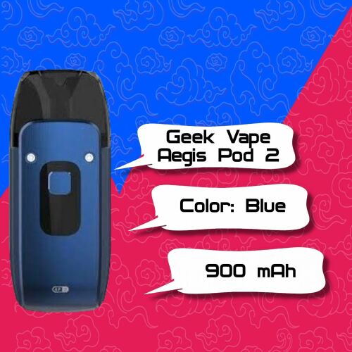 Набор Geek Vape AP2(Aegis Pod 2) 900 mAh Pod Kit, Blue, 1 шт., без жидкости